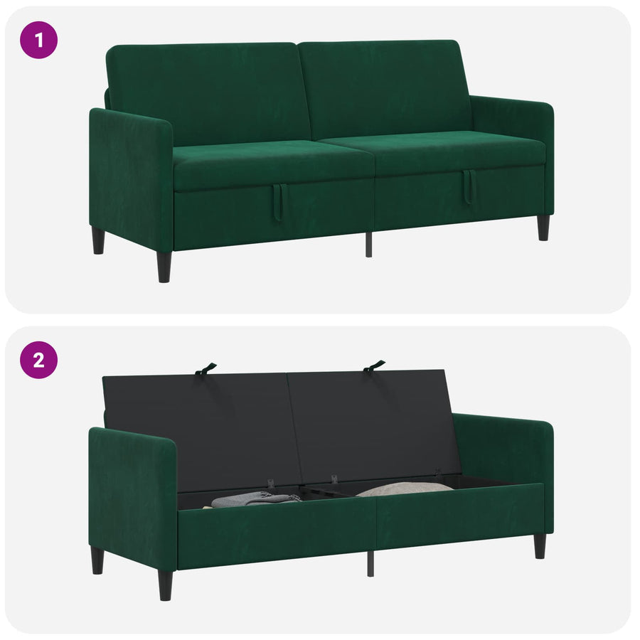 Bank met opslag Donkergroen 192 x 78 x 87 cm Polyester