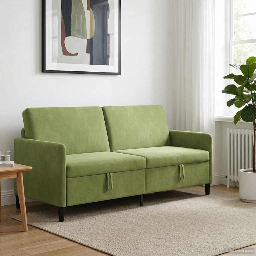 Bank met opslag Lichtgroen 192 x 78 x 87 cm Polyester