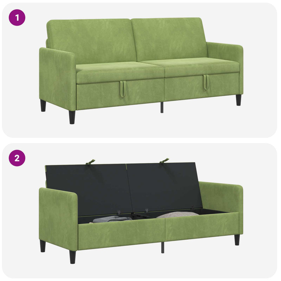 Bank met opslag Lichtgroen 192 x 78 x 87 cm Polyester
