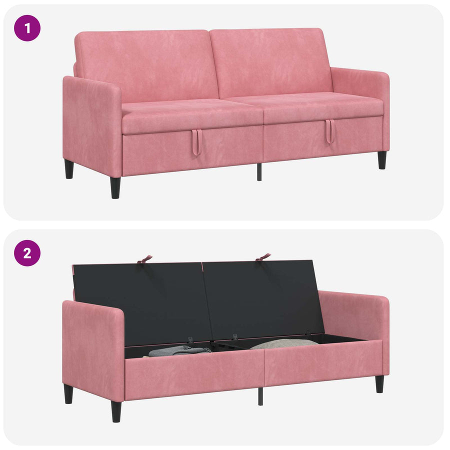 Bank met opslag Roze 192 x 78 x 87 cm Polyester