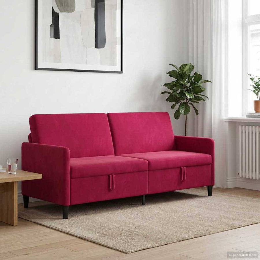Bank met opslag Wijnrood 192 x 78 x 87 cm Polyester