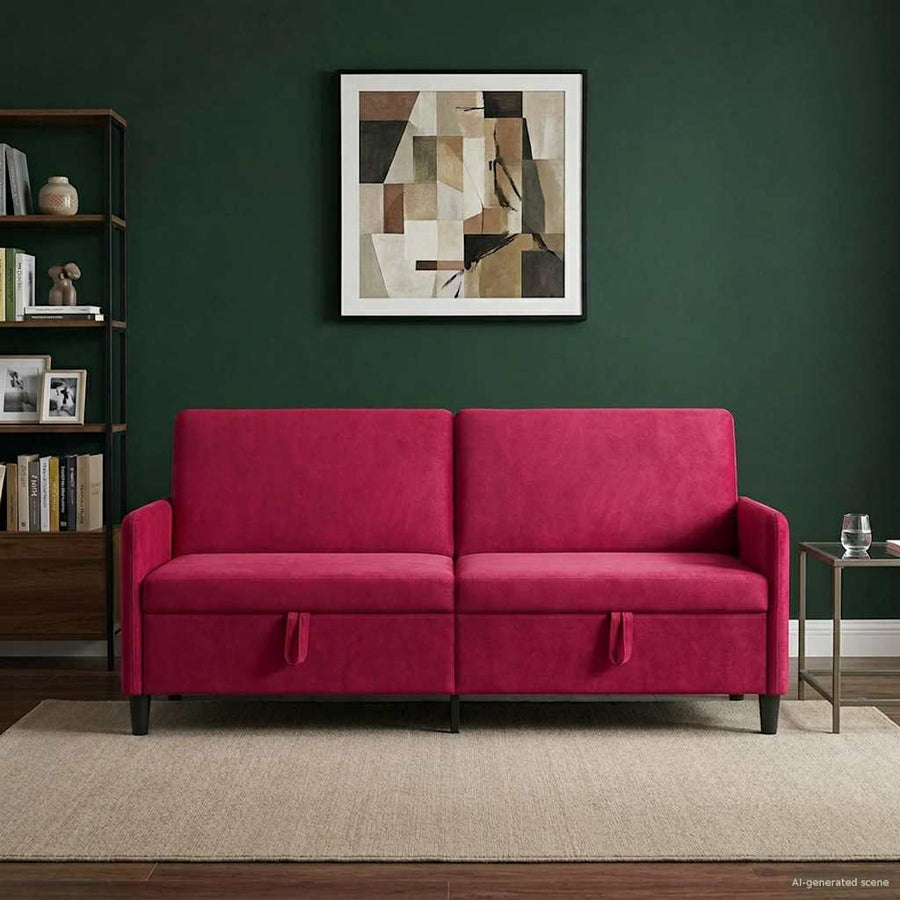 Bank met opslag Wijnrood 192 x 78 x 87 cm Polyester