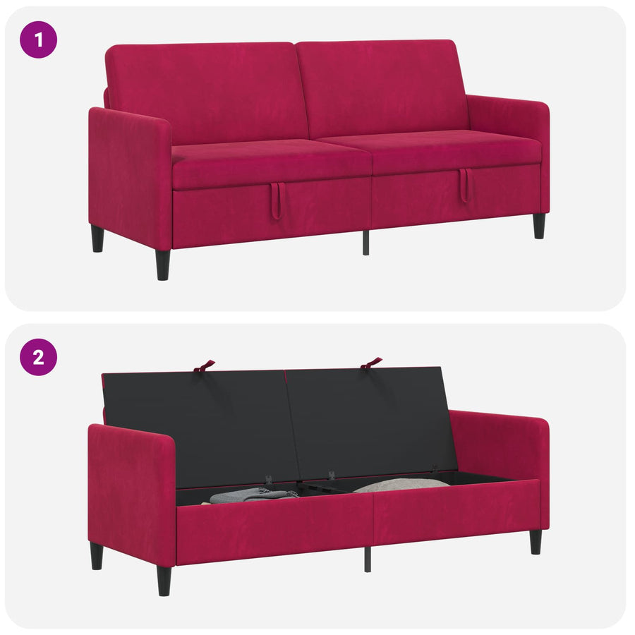 Bank met opslag Wijnrood 192 x 78 x 87 cm Polyester
