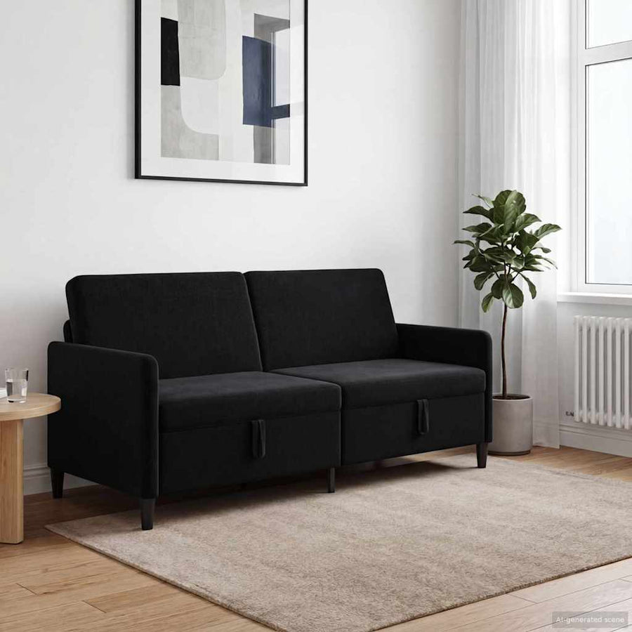 Bank met opslag Zwart 192 x 78 x 87 cm Polyester