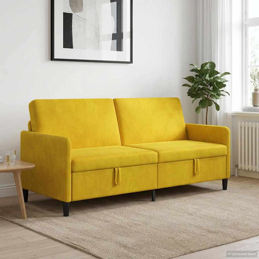 Bank met opslag Geel 192 x 78 x 87 cm Polyester