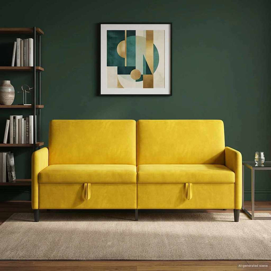 Bank met opslag Geel 192 x 78 x 87 cm Polyester