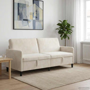 Bank met opbergruimte 192x78x87 cm crèmekleurig polyester