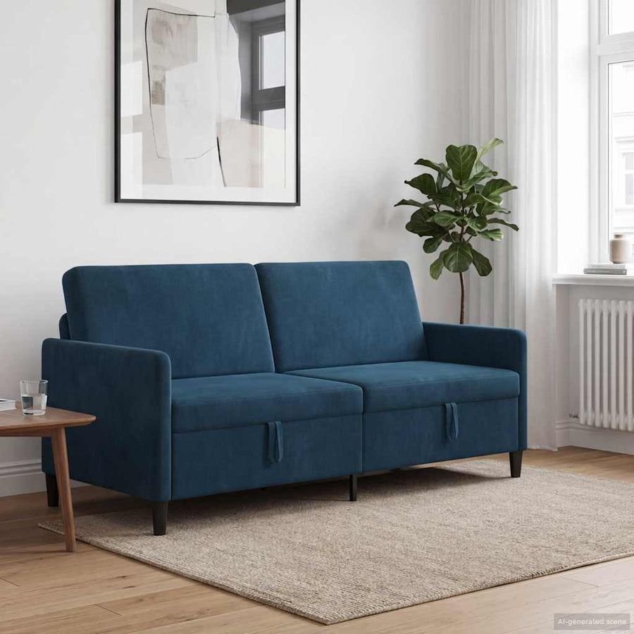 Bank met opslag Blauw 192 x 78 x 87 cm Polyester