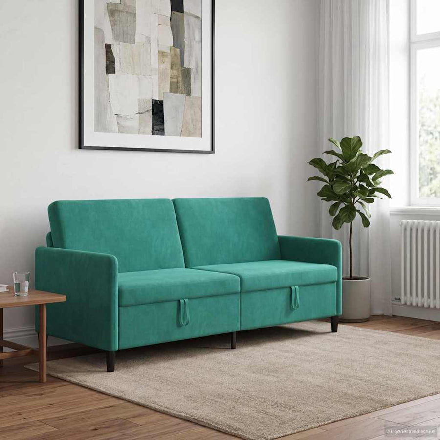 Bank met opslag Turquoise 192 x 78 x 87 cm Polyester
