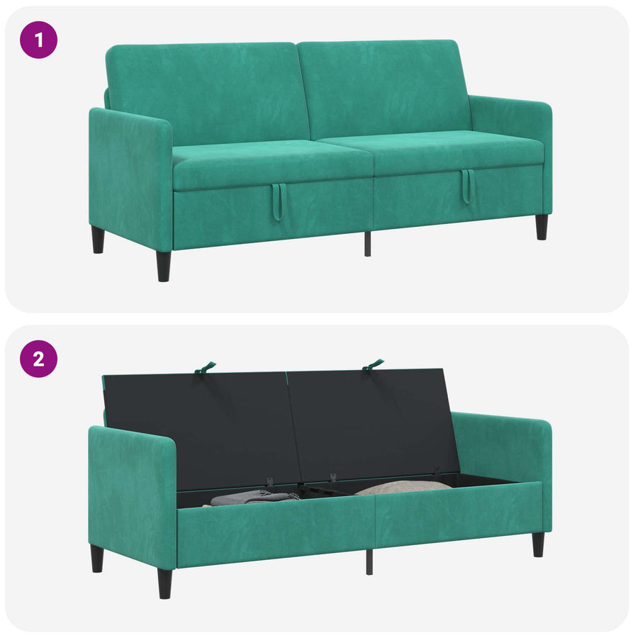 Bank met opslag Turquoise 192 x 78 x 87 cm Polyester