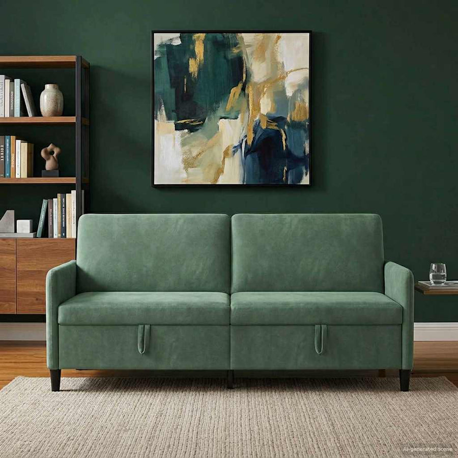 Bank met opslag Zeegroen 192 x 78 x 87 cm Polyester