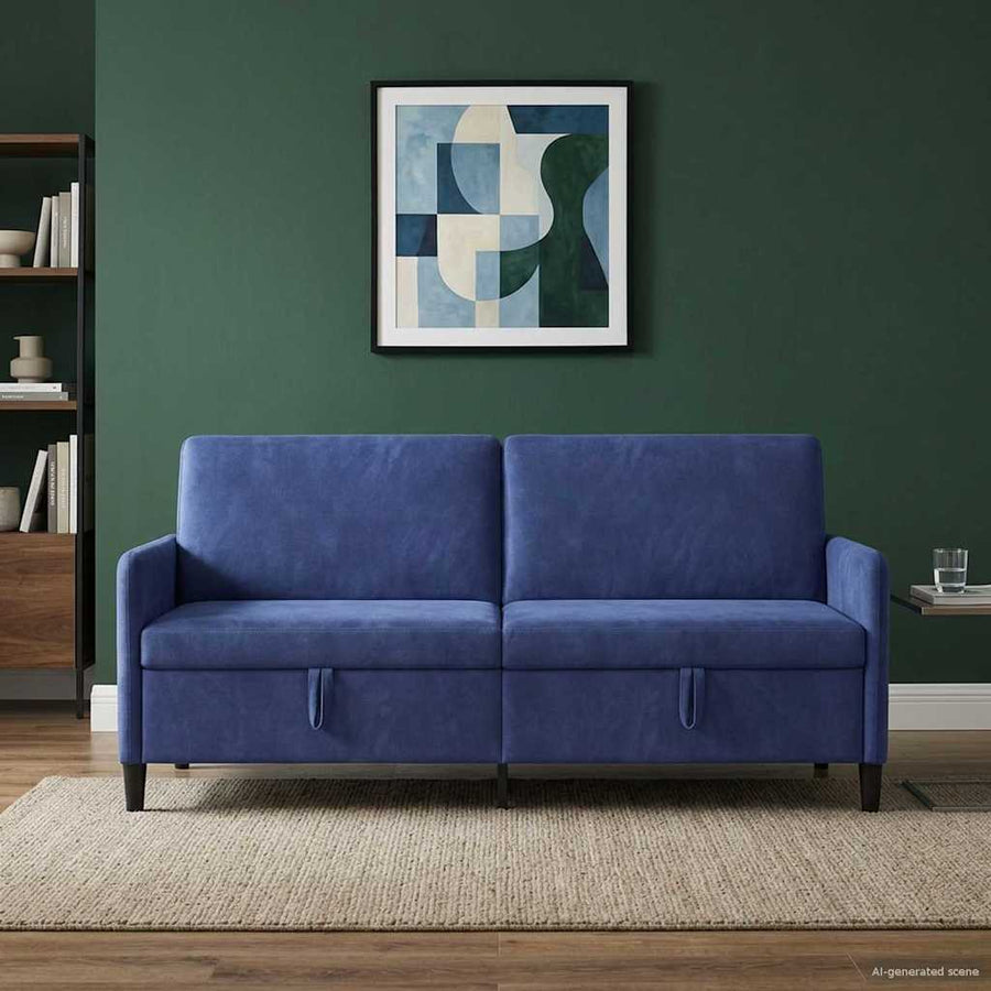 Bank met opslag Politieblauw 192 x 78 x 87 cm Polyester
