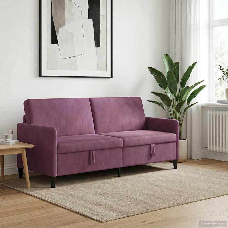 Bank met opslag Paars 192 x 78 x 87 cm Polyester