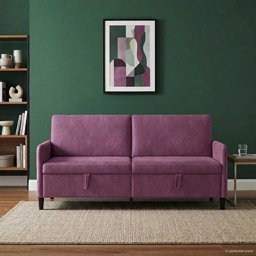 Bank met opslag Paars 192 x 78 x 87 cm Polyester