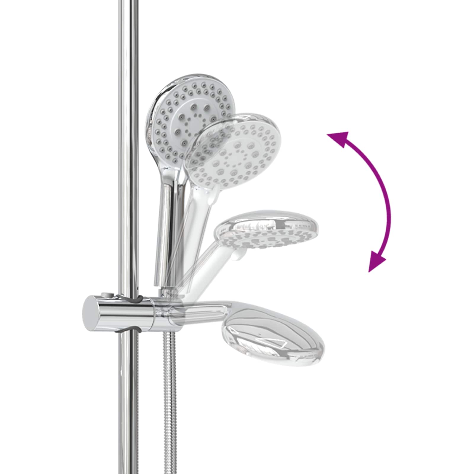 Douchesysteem set Chroom 71 cm Roestvrij staal