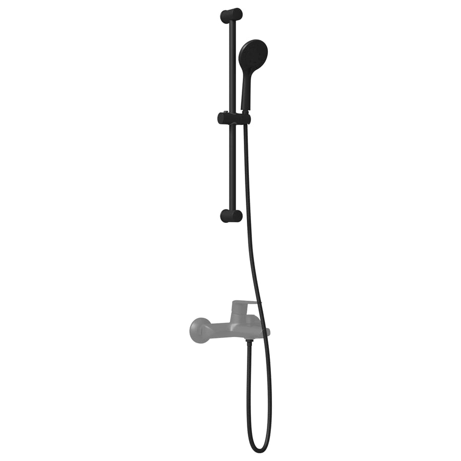 Douchesysteem set Zwart 71 cm Roestvrij staal
