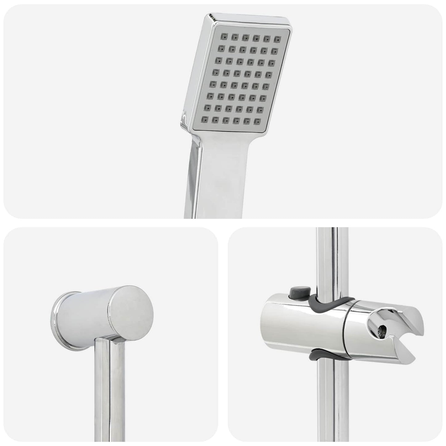 Douchesysteem set Chroom 70 cm Roestvrij staal