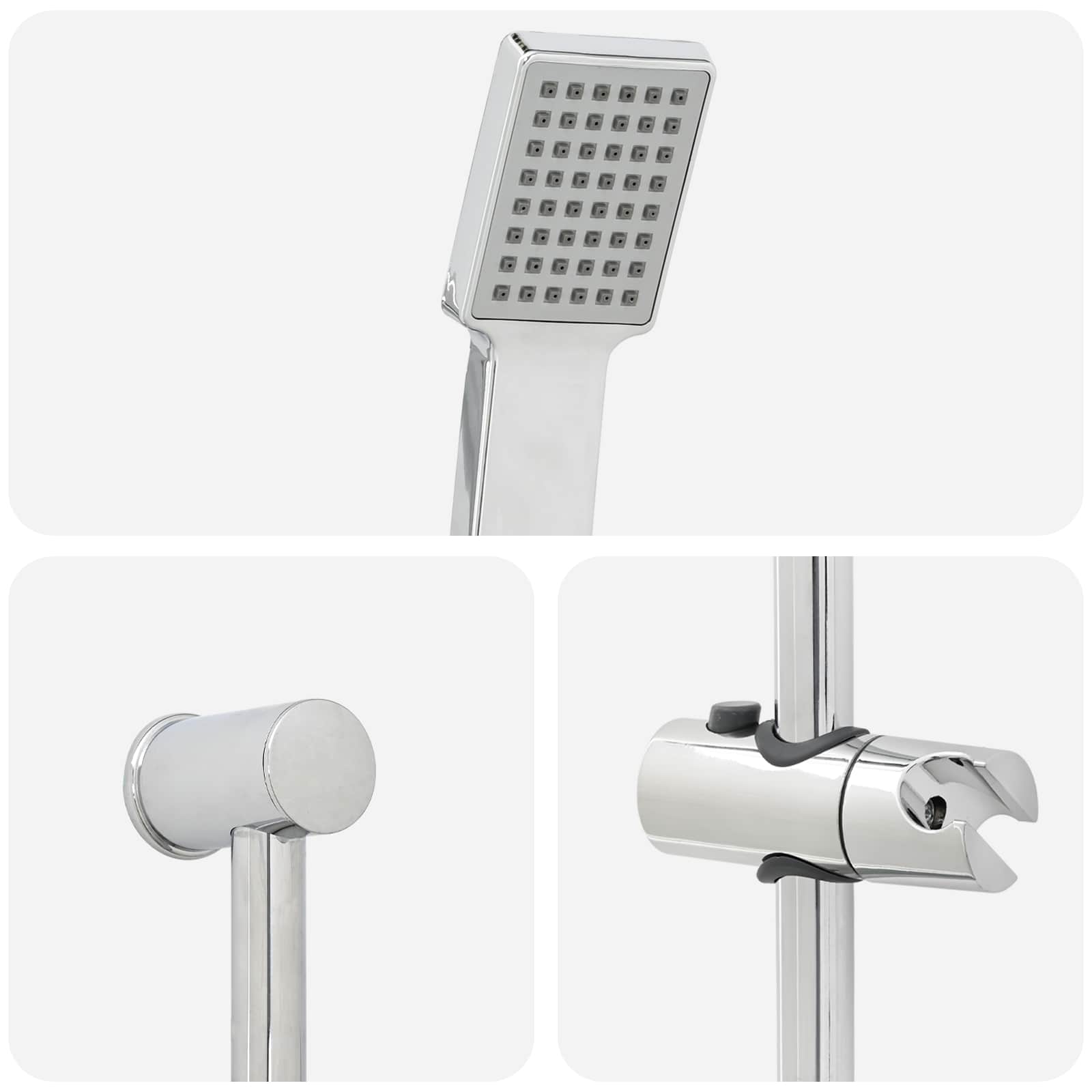 Douchesysteem set Chroom 70 cm Roestvrij staal