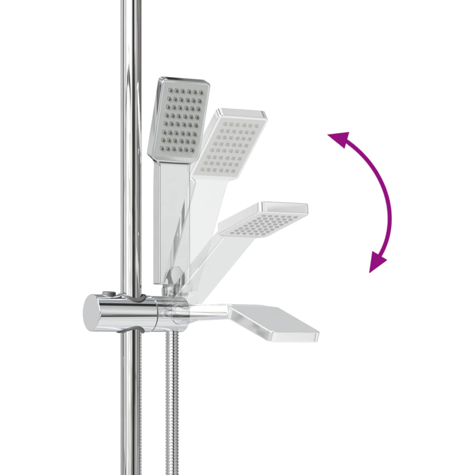 Douchesysteem set Chroom 70 cm Roestvrij staal