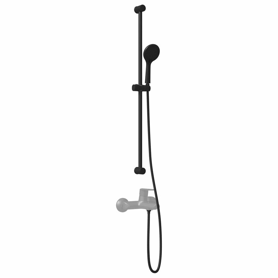 Douchesysteem set Zwart 101 cm Roestvrij staal