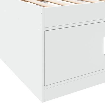Bedframe met opslag met lade Wit 80 x 200 cm Bewerkt hout