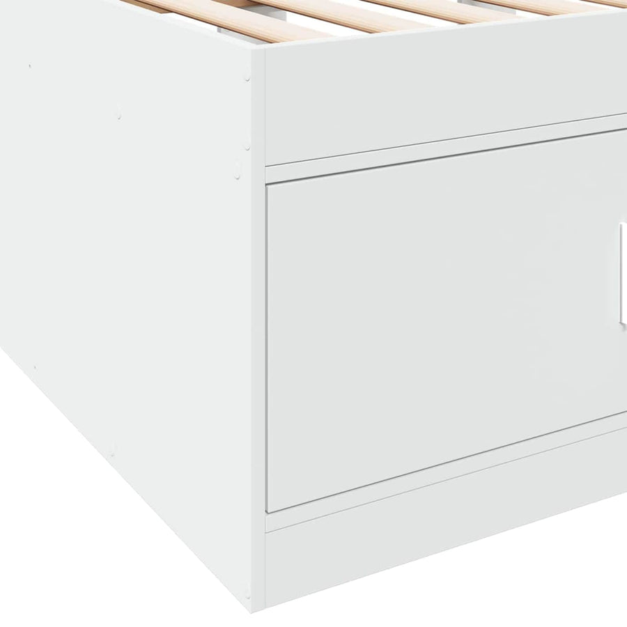 Bedframe met opslag met lade Wit 80 x 200 cm Bewerkt hout