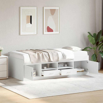 Bedframe met opslag met lade Wit 80 x 200 cm Bewerkt hout