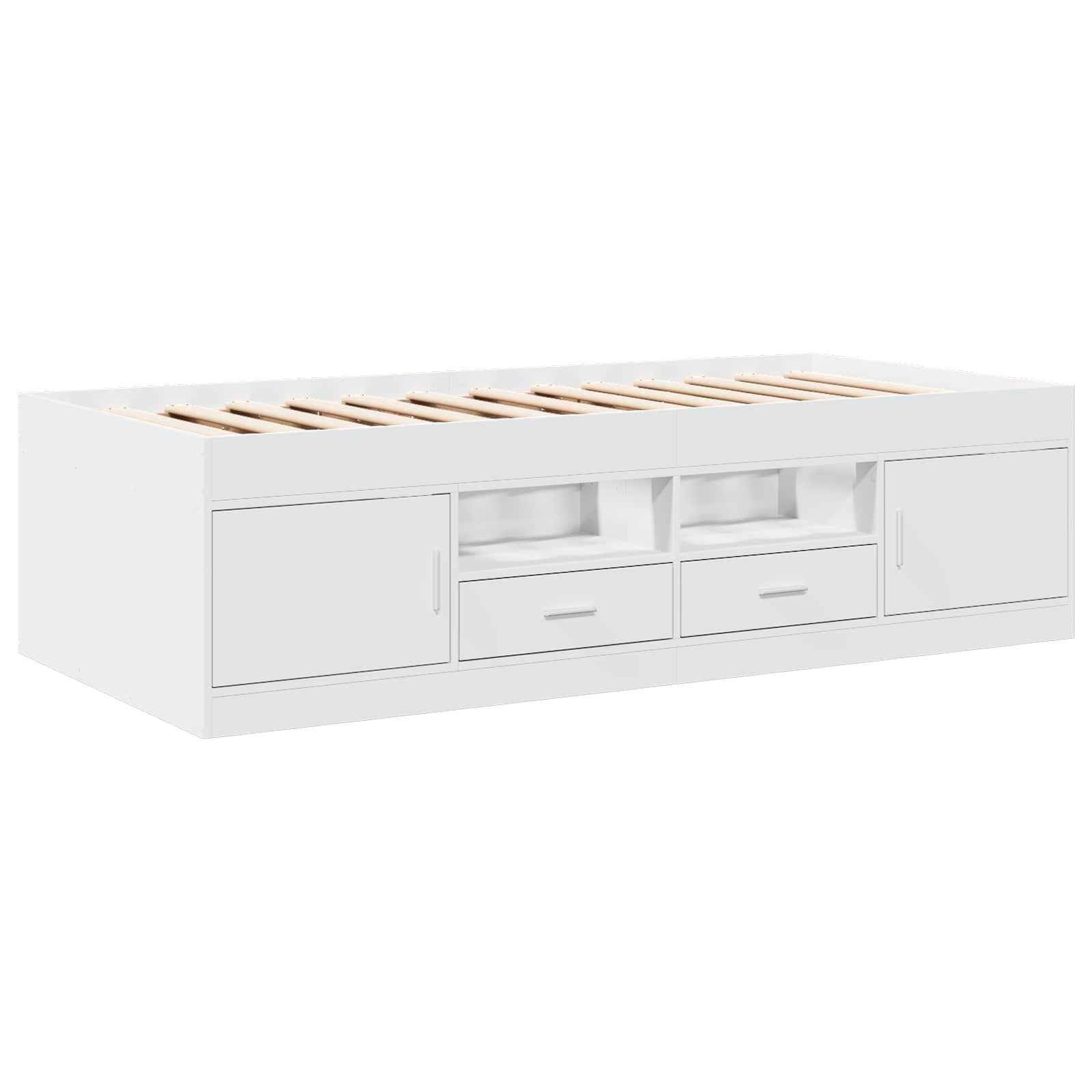 Bedframe met opslag met lade Wit 80 x 200 cm Bewerkt hout