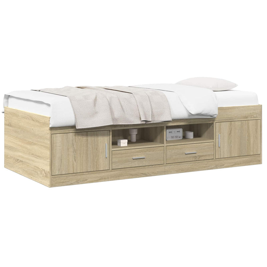 Bedframe met opslag Sonoma Eiken 80 x 200 cm Bewerkt hout