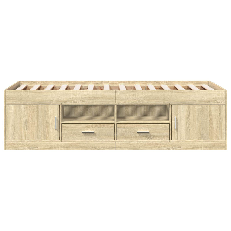 Bedframe met opslag Sonoma Eiken 80 x 200 cm Bewerkt hout