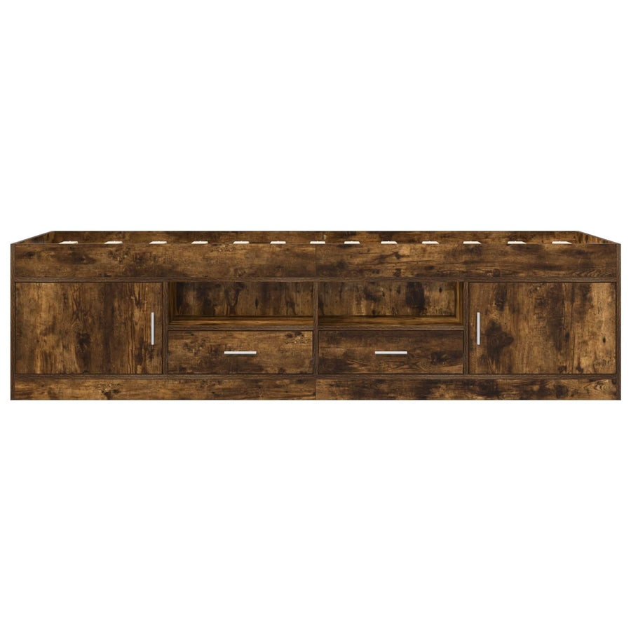 Bedframe met opslag Gerookt eiken 80 x 200 cm Bewerkt hout