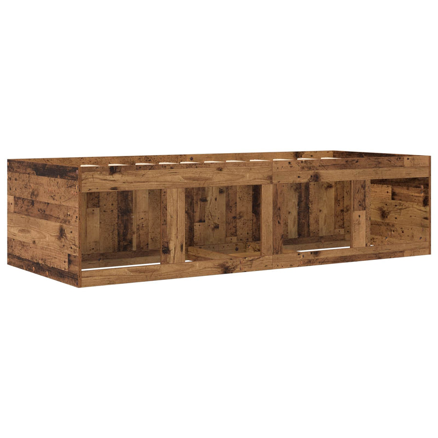 Bedframe met opslag met lade Oud hout 80 x 200 cm Bewerkt hout
