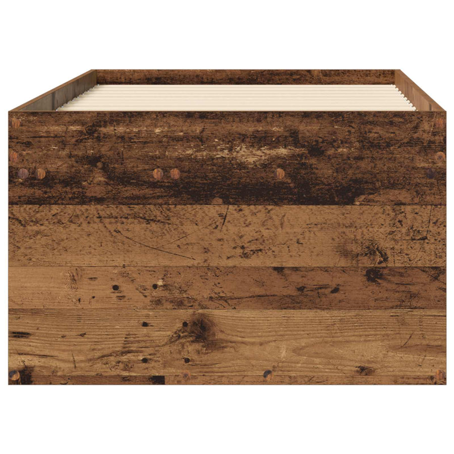 Bedframe met opslag met lade Oud hout 80 x 200 cm Bewerkt hout