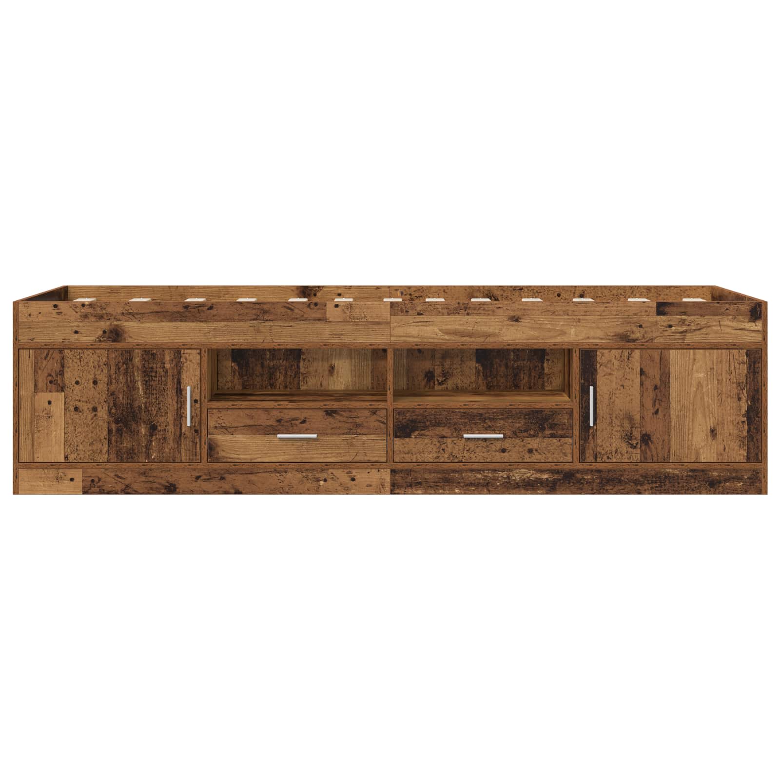 Bedframe met opslag met lade Oud hout 80 x 200 cm Bewerkt hout