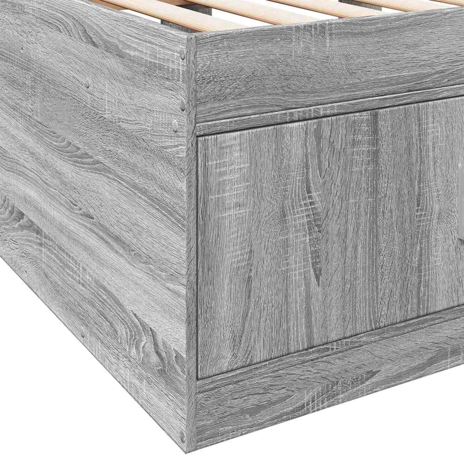 Bedframe met opslag Grijs Sonoma 80 x 200 cm Bewerkt hout