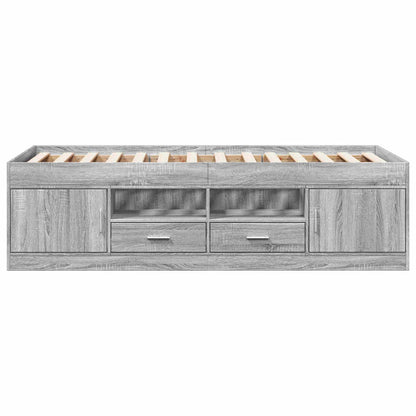 Bedframe met opslag Grijs Sonoma 80 x 200 cm Bewerkt hout