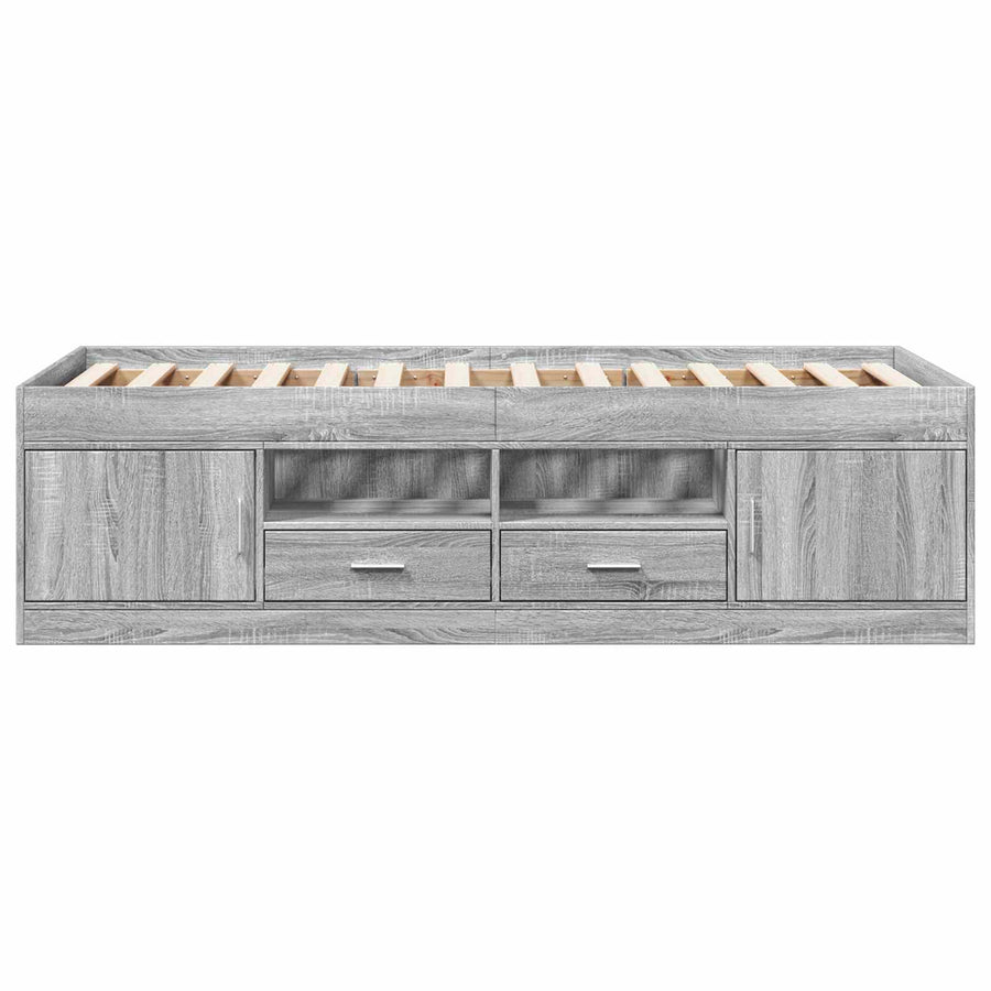 Bedframe met opslag Grijs Sonoma 80 x 200 cm Bewerkt hout
