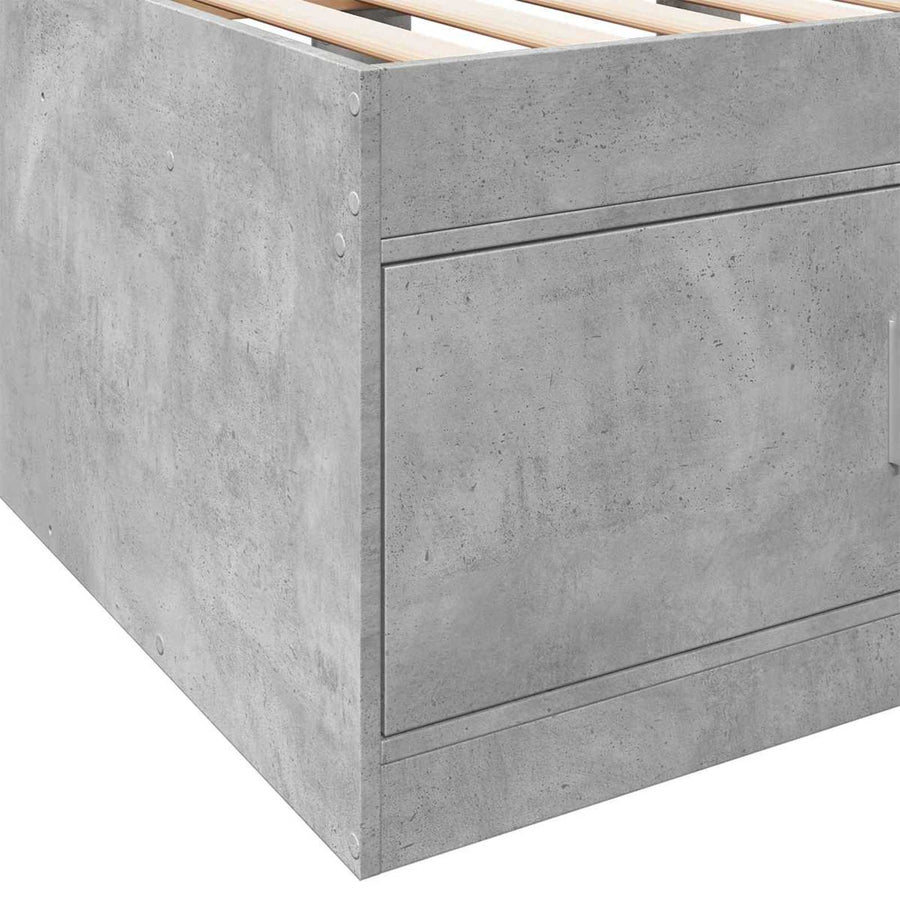 Bedframe met opslag Betongrijs 80 x 200 cm Bewerkt hout