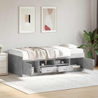 Bedframe met opslag Betongrijs 80 x 200 cm Bewerkt hout