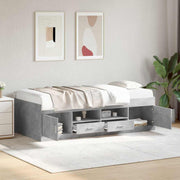 Bedframe 80x200 cm betongrijs met opslag