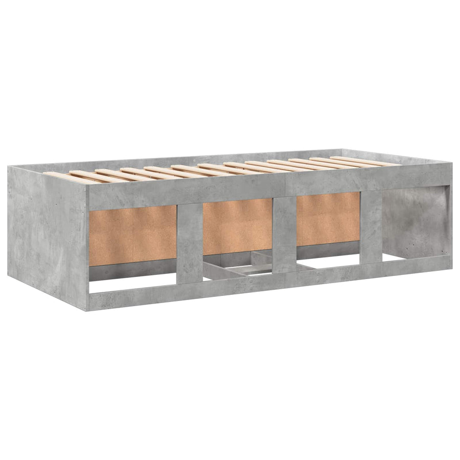 Bedframe met opslag Betongrijs 80 x 200 cm Bewerkt hout