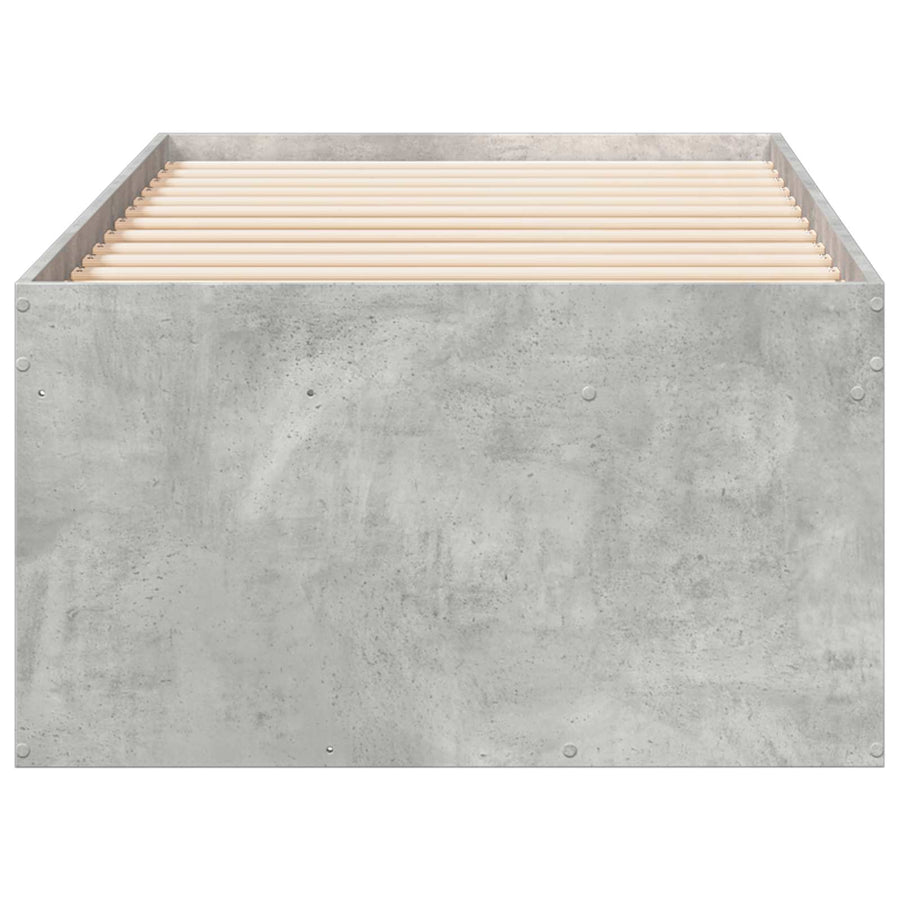 Bedframe met opslag Betongrijs 80 x 200 cm Bewerkt hout