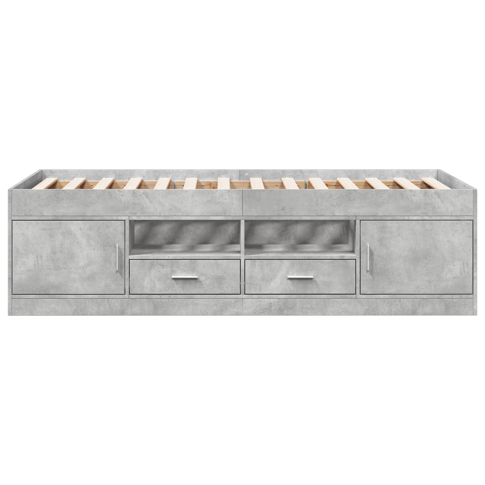 Bedframe met opslag Betongrijs 80 x 200 cm Bewerkt hout