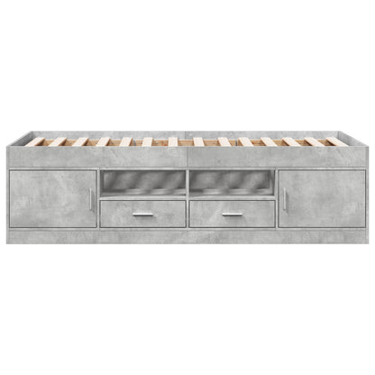 Bedframe met opslag Betongrijs 80 x 200 cm Bewerkt hout
