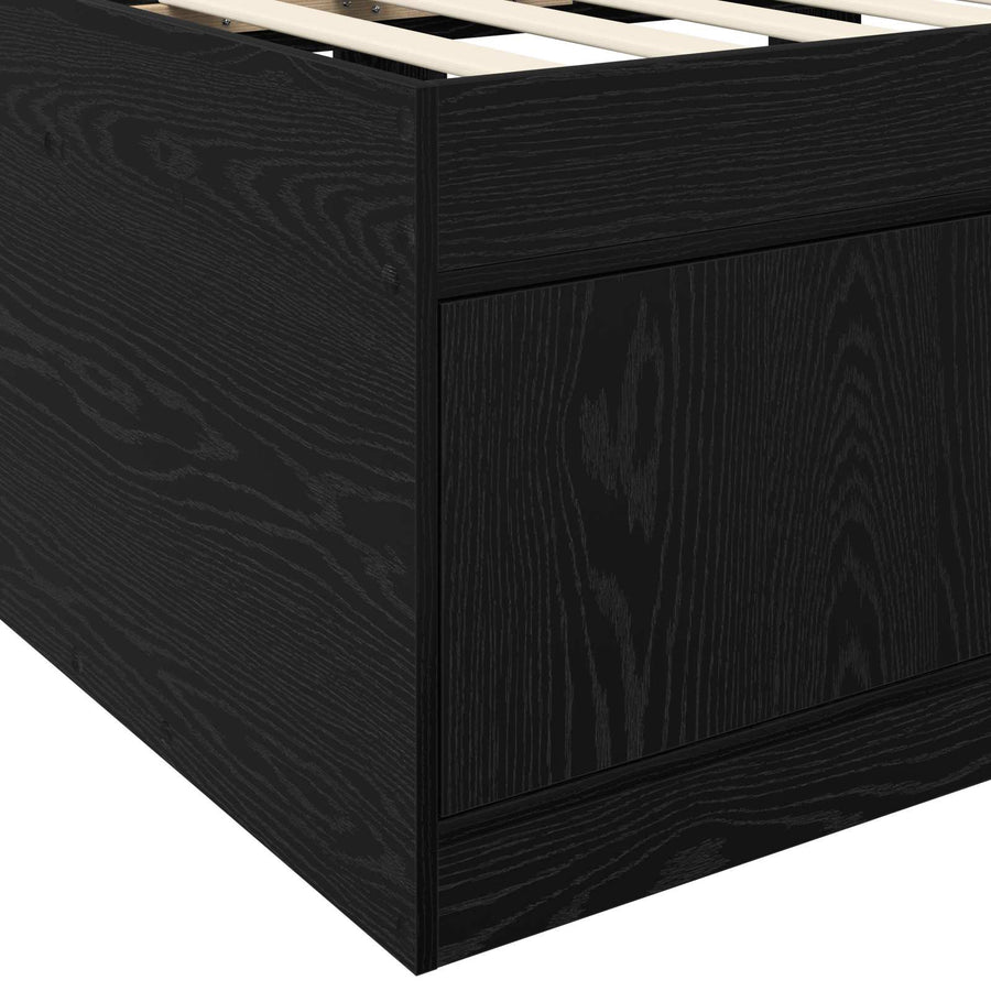 Bedframe met opslag Zwart eiken 80 x 200 cm Bewerkt hout