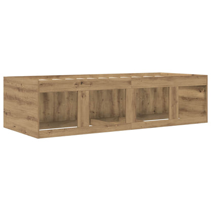 Bedframe met opslag Artisanaal eiken 80 x 200 cm Bewerkt hout