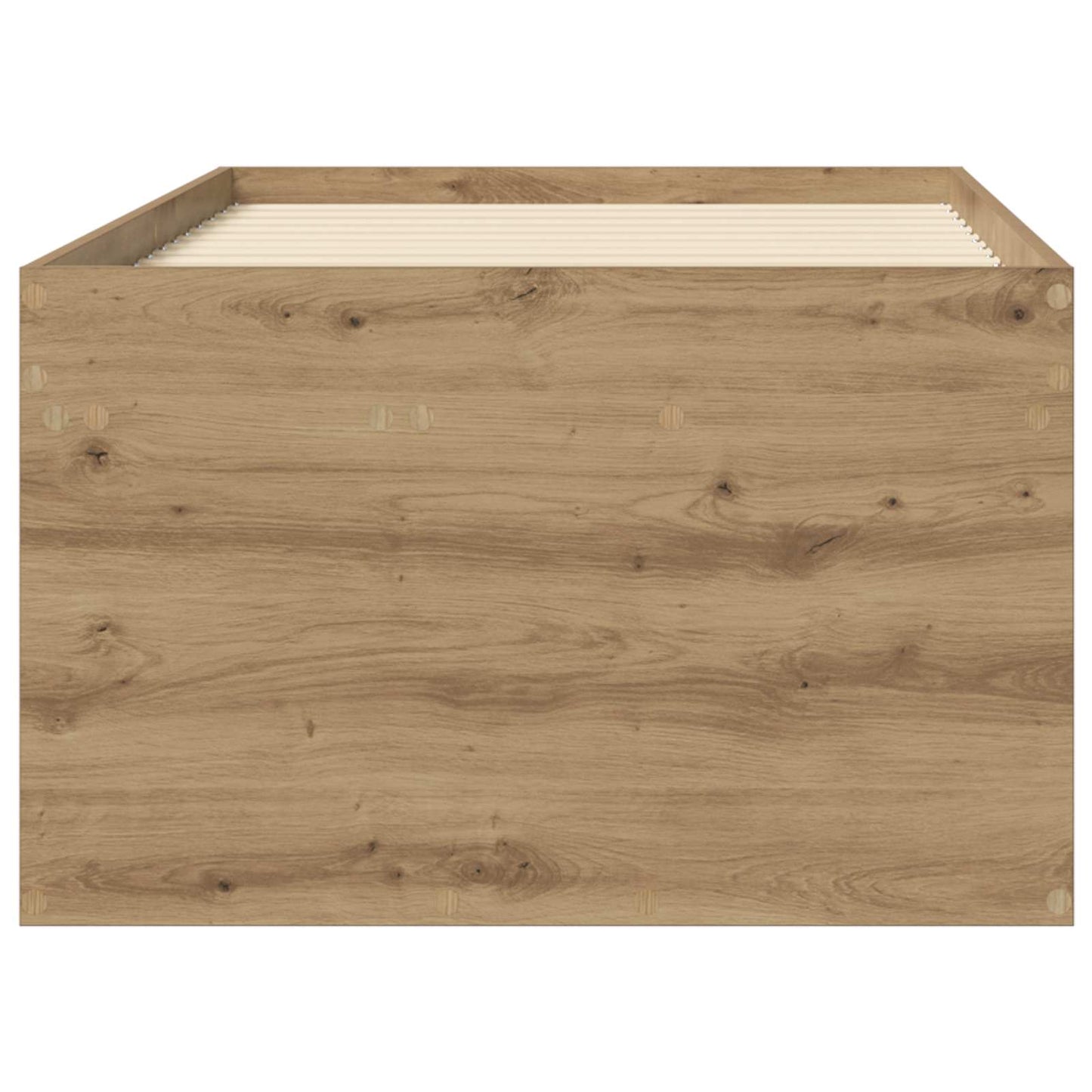 Bedframe met opslag Artisanaal eiken 80 x 200 cm Bewerkt hout