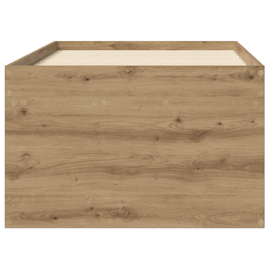 Bedframe met opslag Artisanaal eiken 80 x 200 cm Bewerkt hout