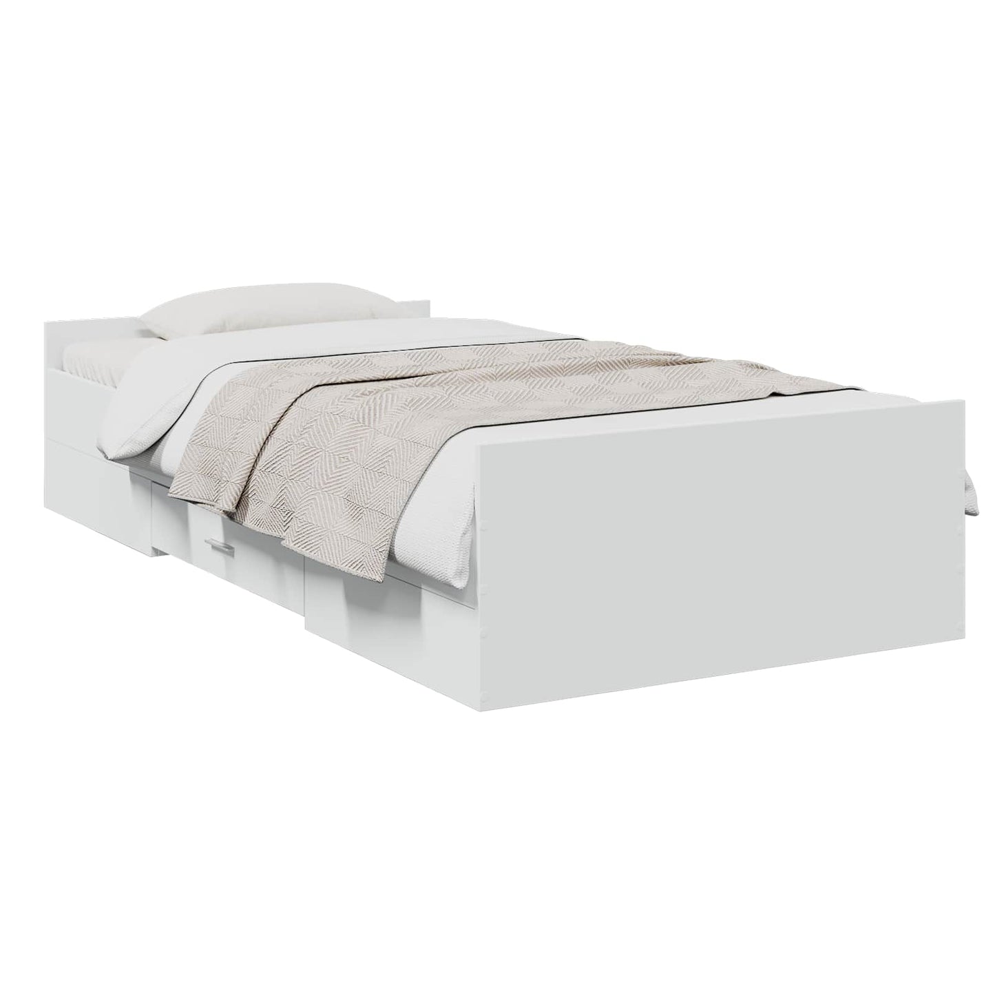 Bedframe met opslag met lade Wit 80 x 200 cm Bewerkt hout