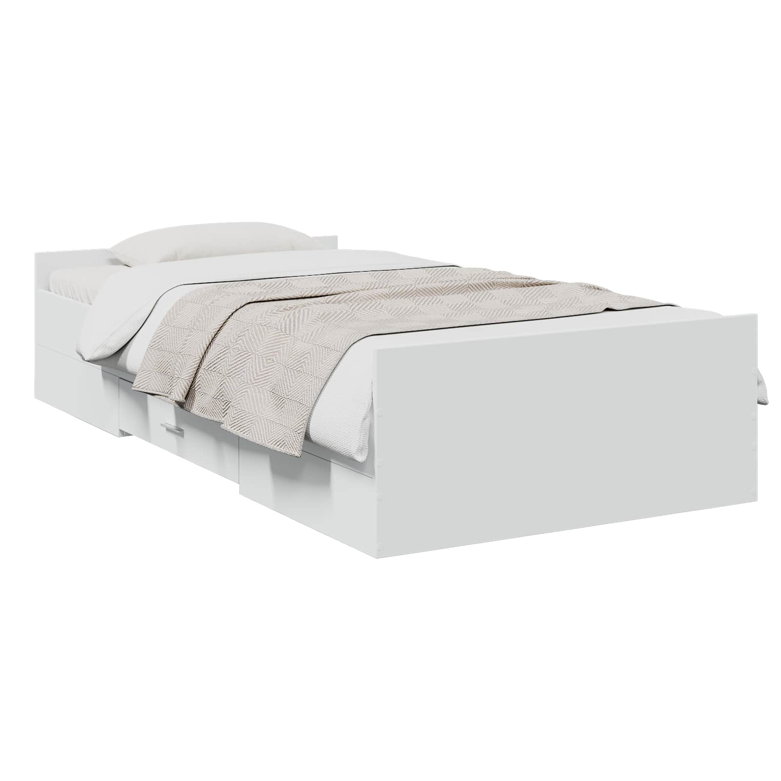 Bedframe met opslag met lade Wit 80 x 200 cm Bewerkt hout